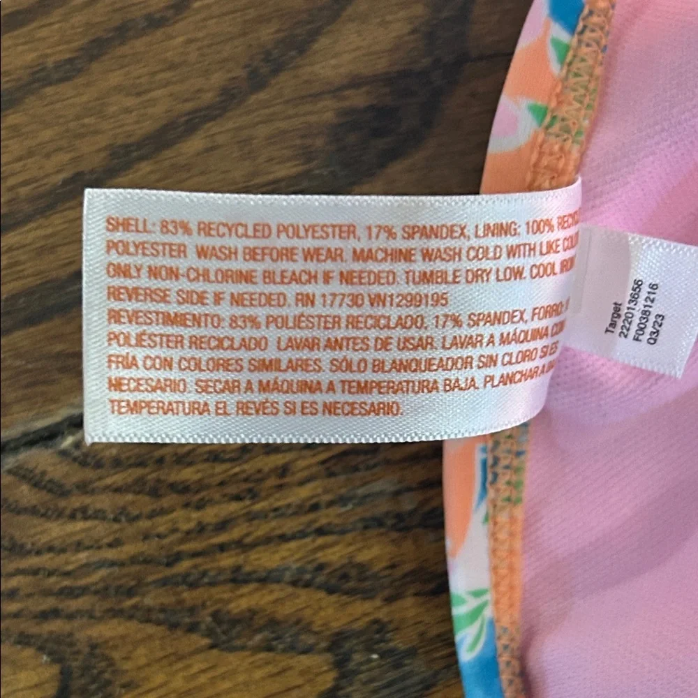 Never worn Cat & Jack Floral Kids Bikini - Pink and Blue - Picture 4 of 5